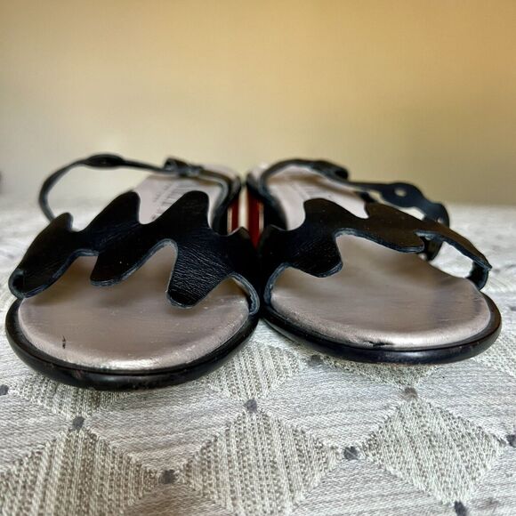 Ivy Kirzhner NY Lala Black Leather w/ Rose Gold Block Heel Sandal 38.5 US 8 - 8. - Picture 10 of 16